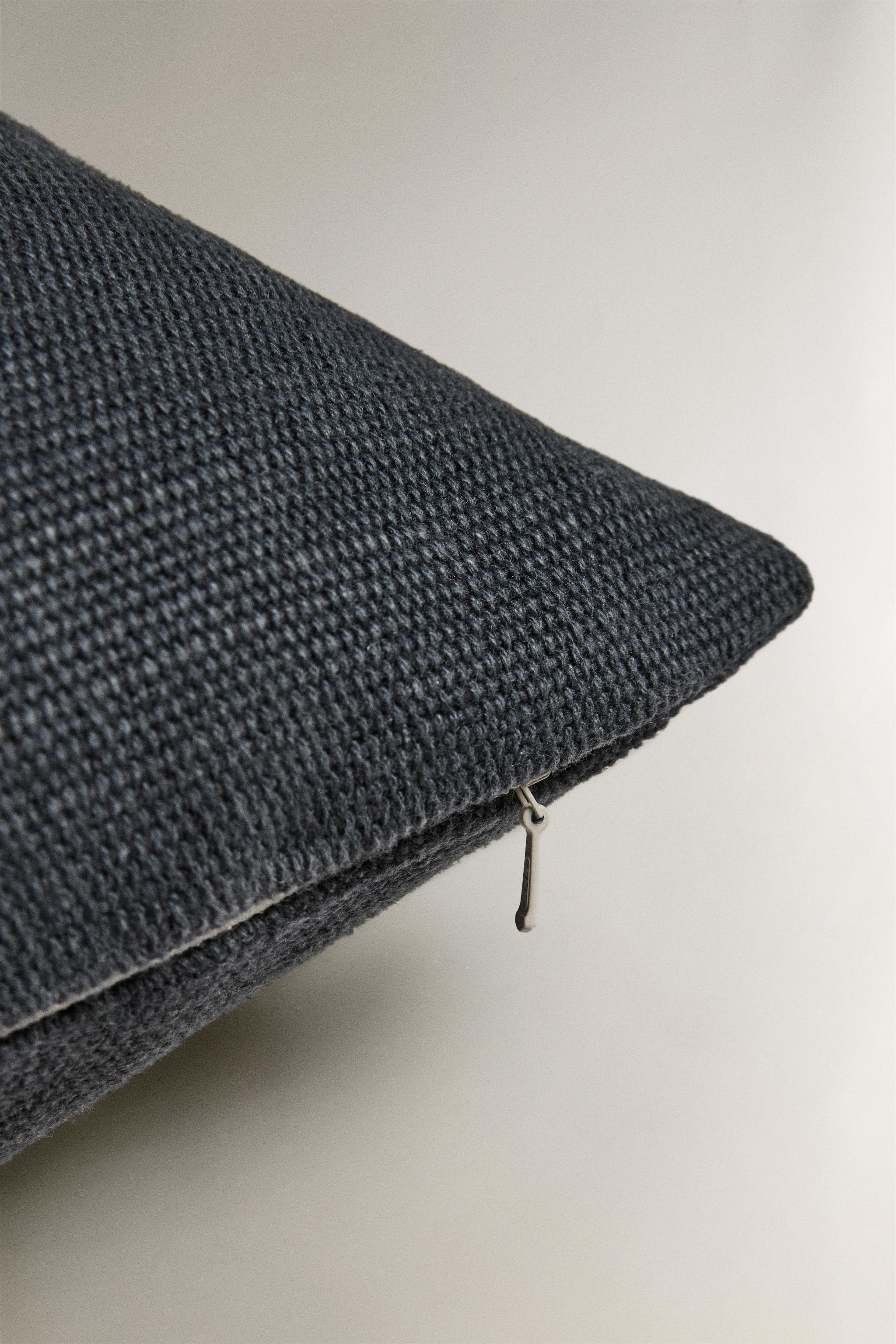 JUTE AND COTTON THROW PILLOW COVER